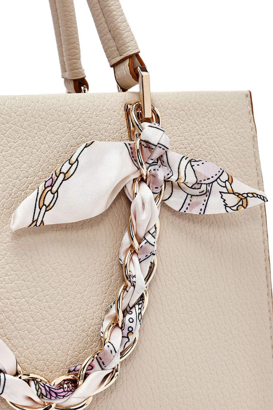 Women's Cream Long Strap Accessory Handbag