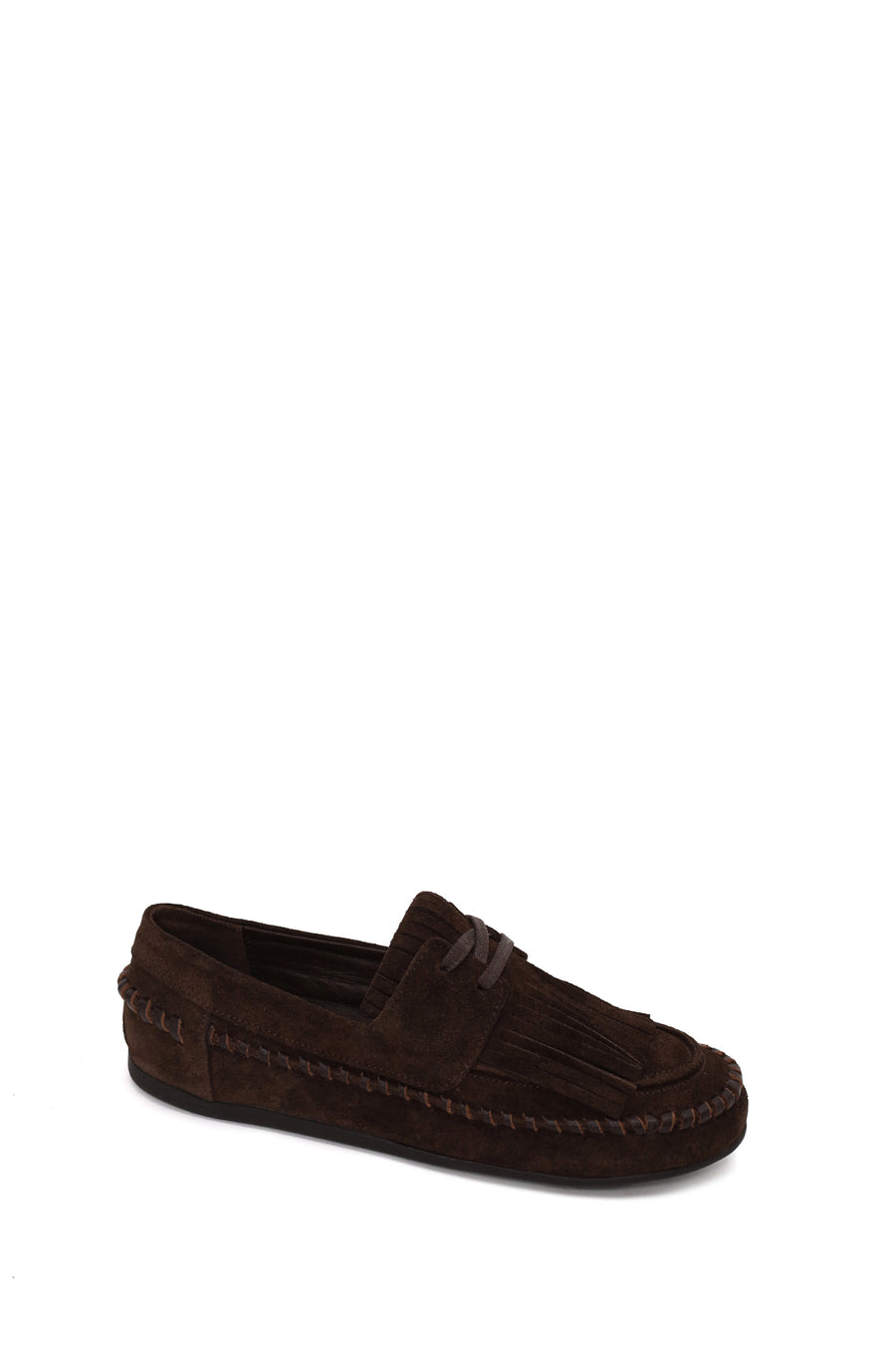 Woman Brown Tasselled Suede Loafer