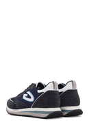 Alberto Guardiani Men's Navy Blue Wen Thick Sole Lace-Up Suede Leather Sneaker | Derimod