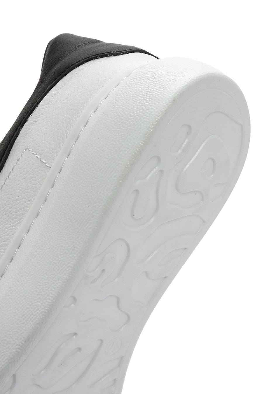 Men's White Lace-up Thick-Sole Leather Sneaker