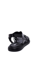 Kadın Siyah Deri Comfort Sandalet | Derimod