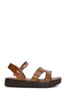 Women's Tan Ankle Strap Leather Bodrum Sandals | Derimod