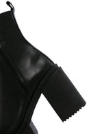 Women's Black Leather Platform Heeled Boots | Derimod