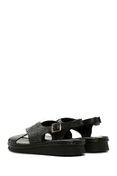 Women's Black Ankle Strap Leather Sandals | Derimod