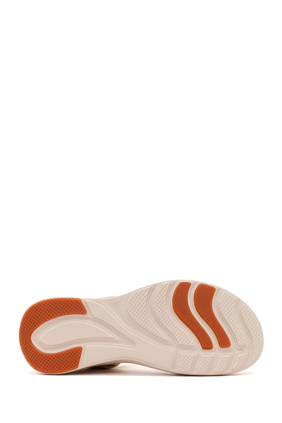 Women's Beige Chunky Sole Fabric Comfort Sandals