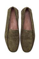 Erkek Haki Deri Süet Casual Loafer | Derimod
