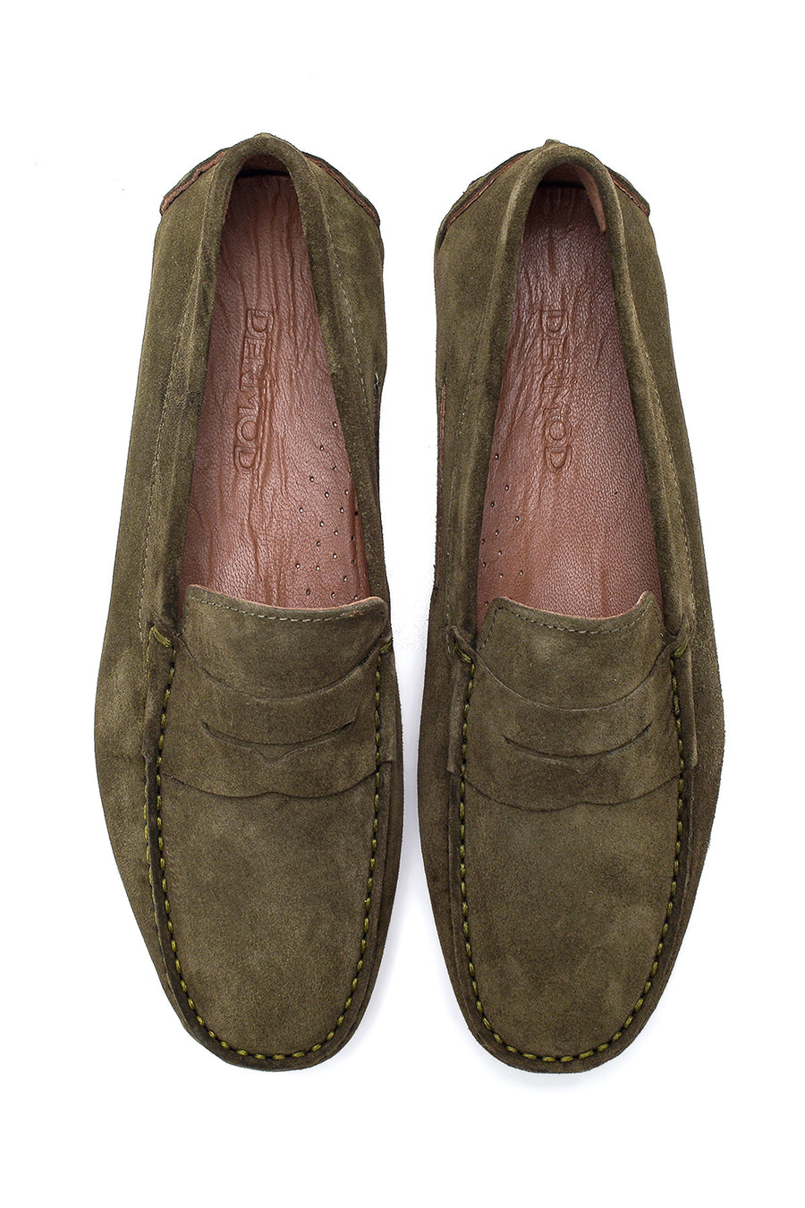 Erkek Haki Deri Süet Casual Loafer