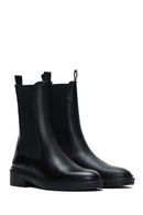 Women's Black Leather Chelsea Classic Boots | Derimod