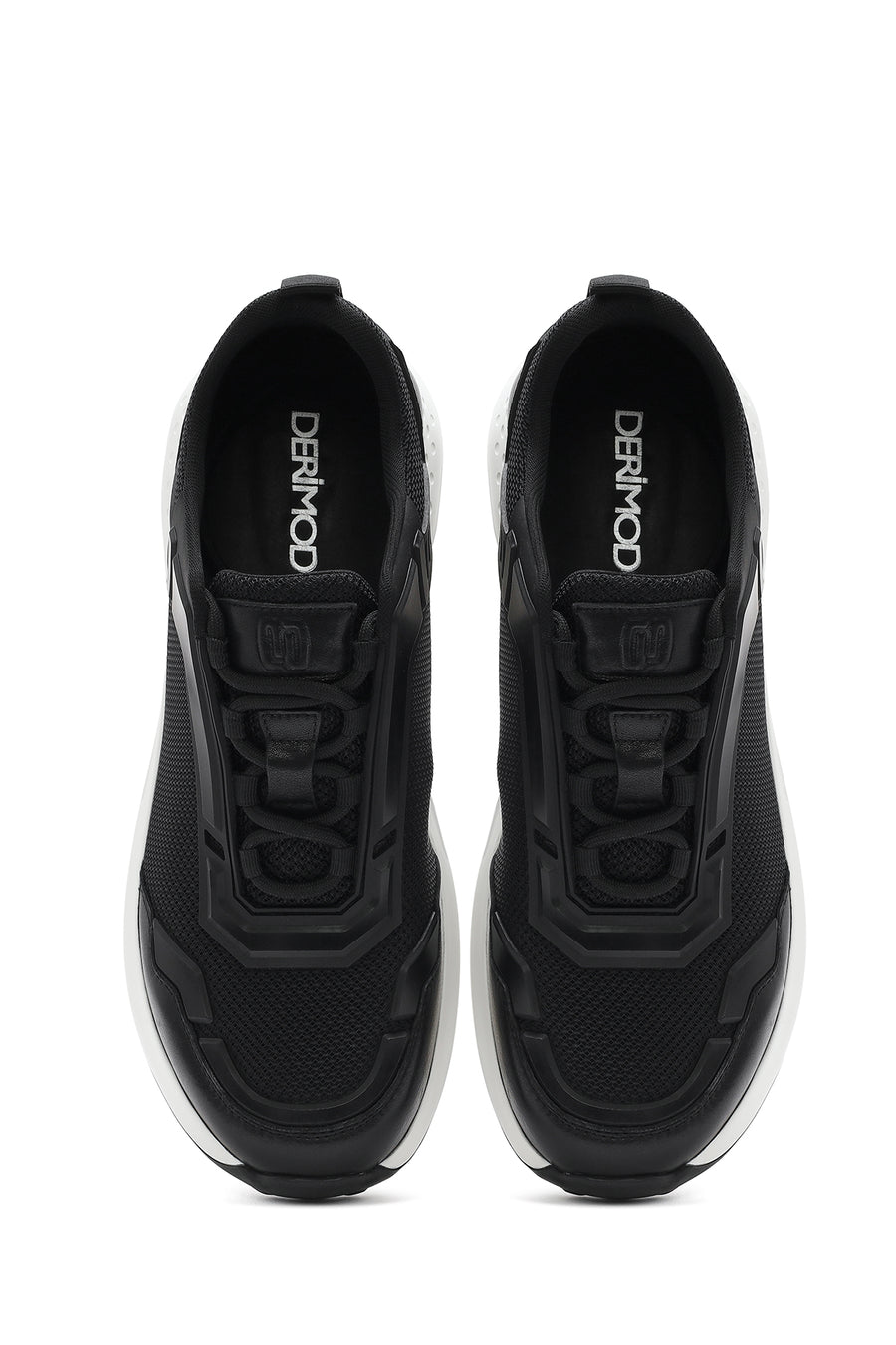 Men's Black Lace-Up Thick Sole Sneaker