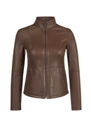 Lucy Woman Gray Double-Sided Leather Suede Jacket | Derimod