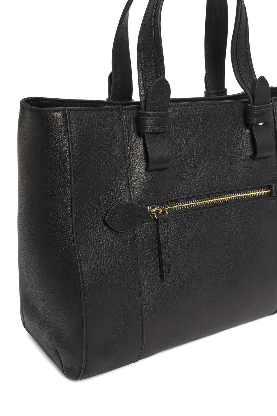 Women's Black Long Strap Leather Shoulder Bag