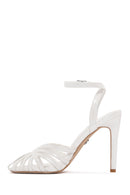 Women's White Ankle Strap Thin Heel Sandals | Derimod