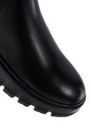 Men's Black Thick Sole Leather Casual Chelsea Boots | Derimod