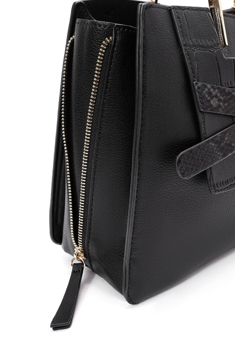 Women's Black Long Strap Classic Handbag