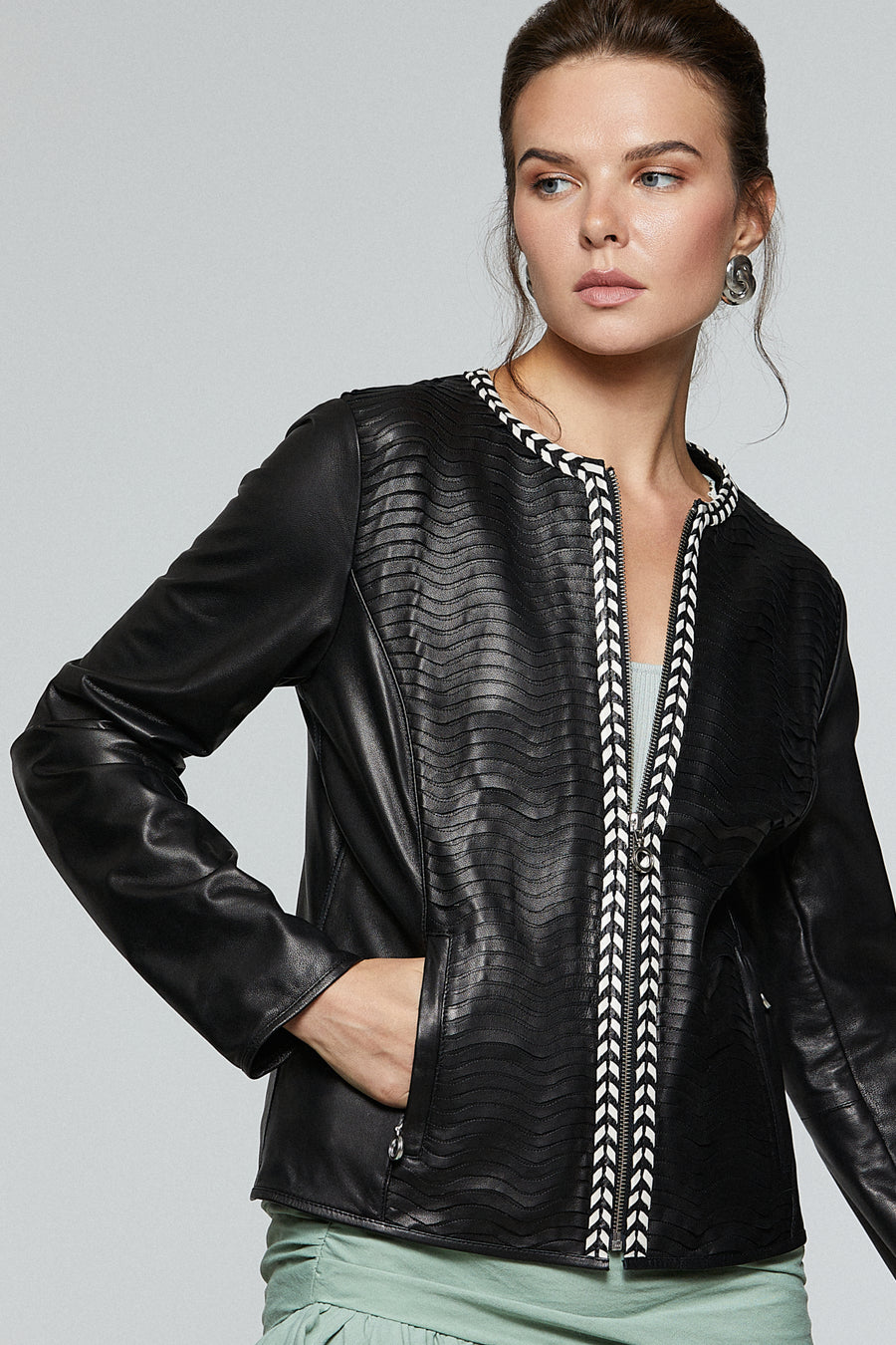 Audrey Women's Leather Jacket 20SGD5856SP | Derimod