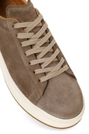 Male Beige Lace-Up Thick-Soled Suede Leather Sneaker | Derimod