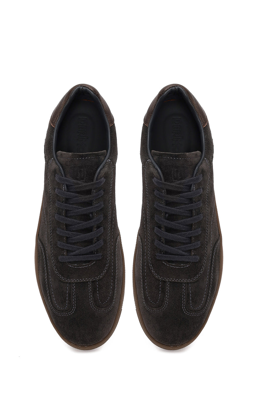 Erkek Antrasit Bağcıklı Kalın Tabanlı Süet Deri Sneaker