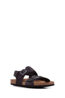 Geox Men's Black Ghita Nubuck Leather Sandals | Derimod