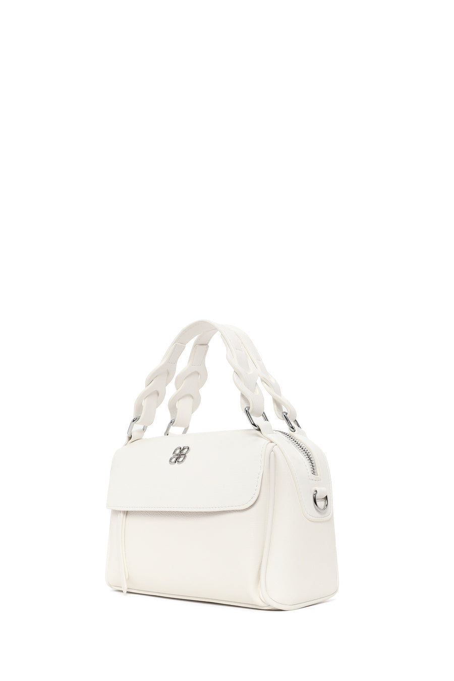 Woman Cream Long-Strap Shoulder Bag