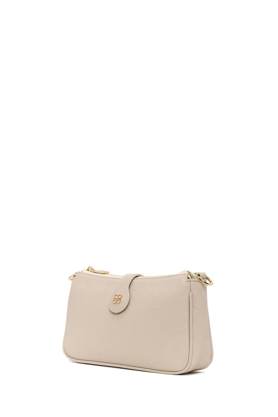 Woman Cream Printed Mini Shoulder Bag