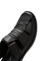 Men's Black Leather Casual Sandals | Derimod