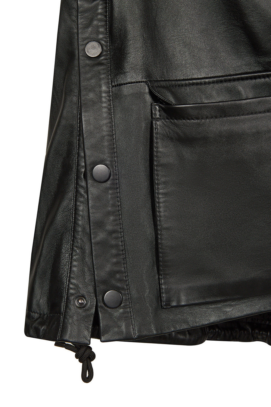 Stefan Woman Black A-Line Leather Jacket