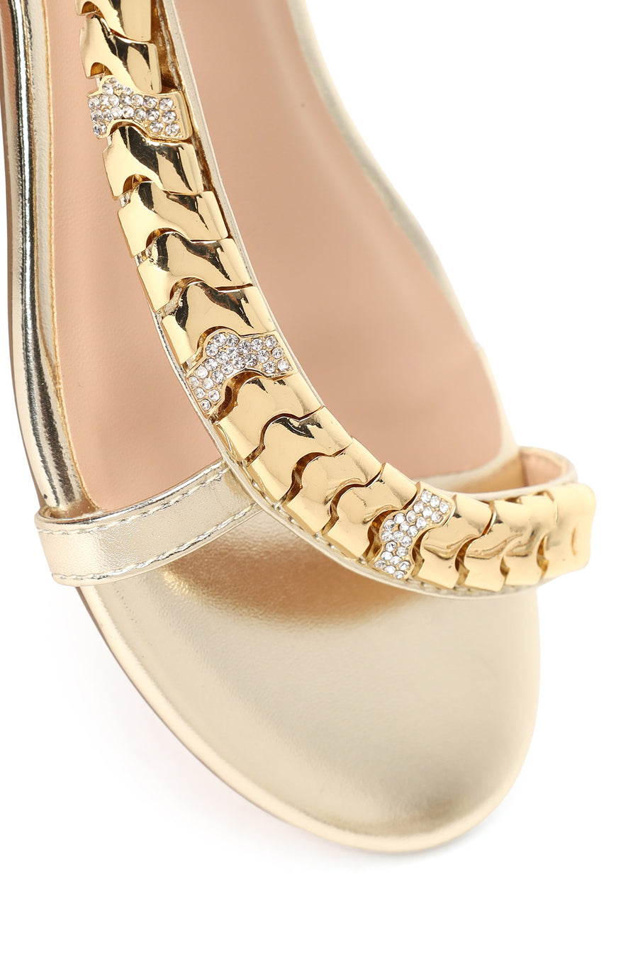 Woman Gold Stone-Embellished Sandal