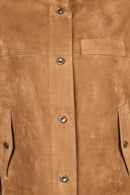 Sandiego Woman Camel Oversize Suede Jacket | Derimod