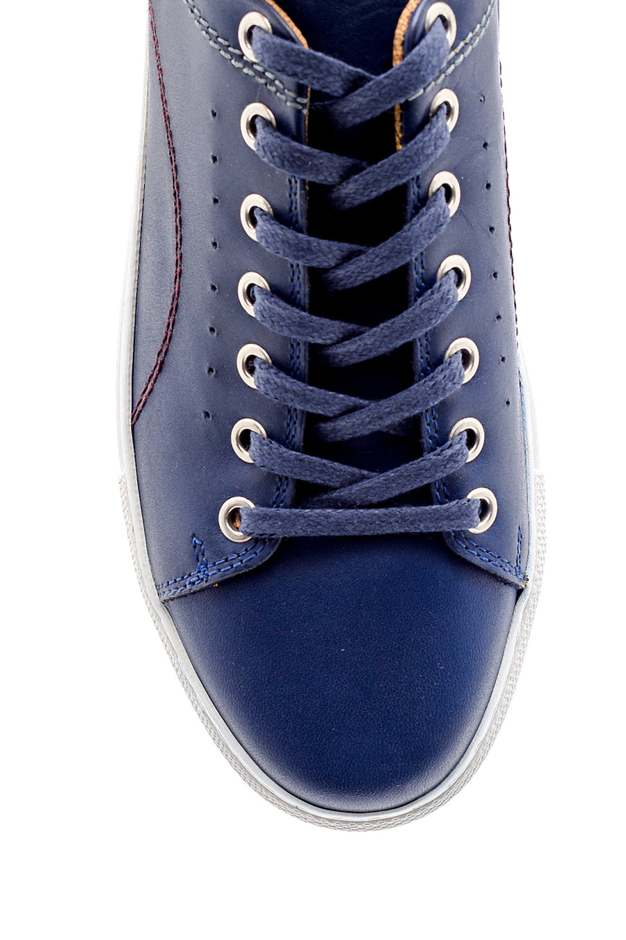 Men's Leather Sneaker with Stitching Detail
