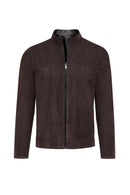Clint Men's Brown Suede Double-Sided Leather Jacket | Derimod