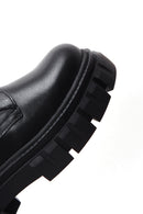 Women's Black Thick Soled Leather Boots | Derimod