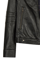 Lesi Woman Black Short Leather Jacket | Derimod