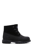 Caterpillar Women's Black Vermont Fur Nubuck Leather Boots | Derimod