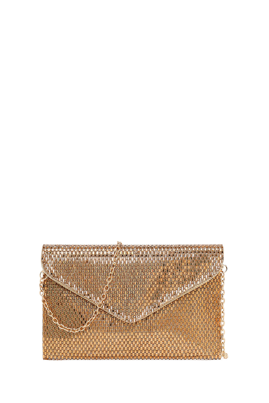 Woman Gold Chain Strap Embellished Evening Bag 26SBD2913TS | Derimod
