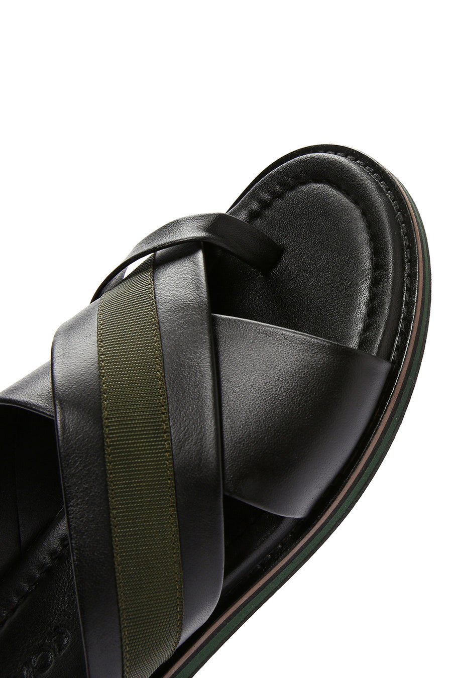 Men's Black Leather Slippers