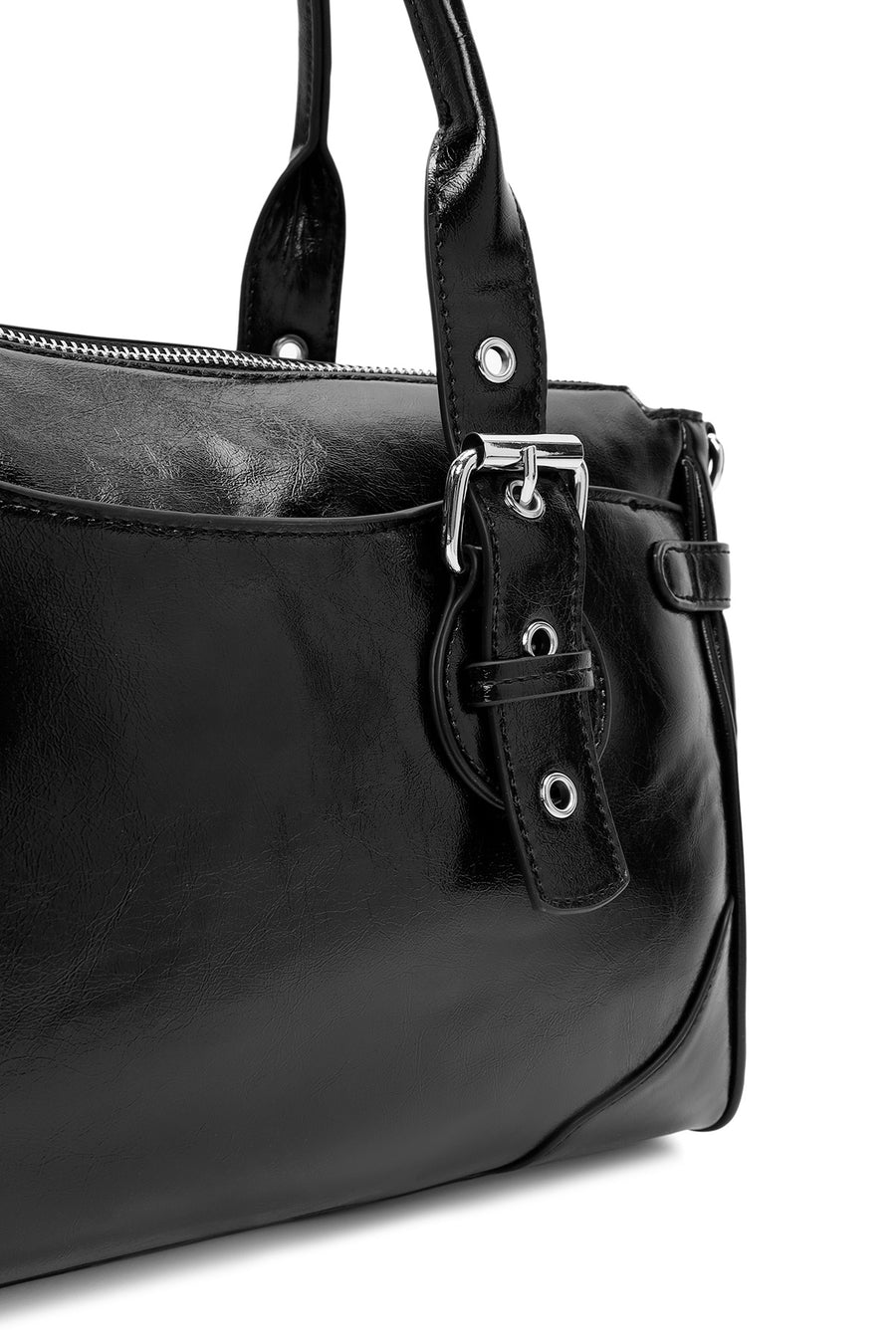 Women's Black Long Strap Casual Shoulder Bag