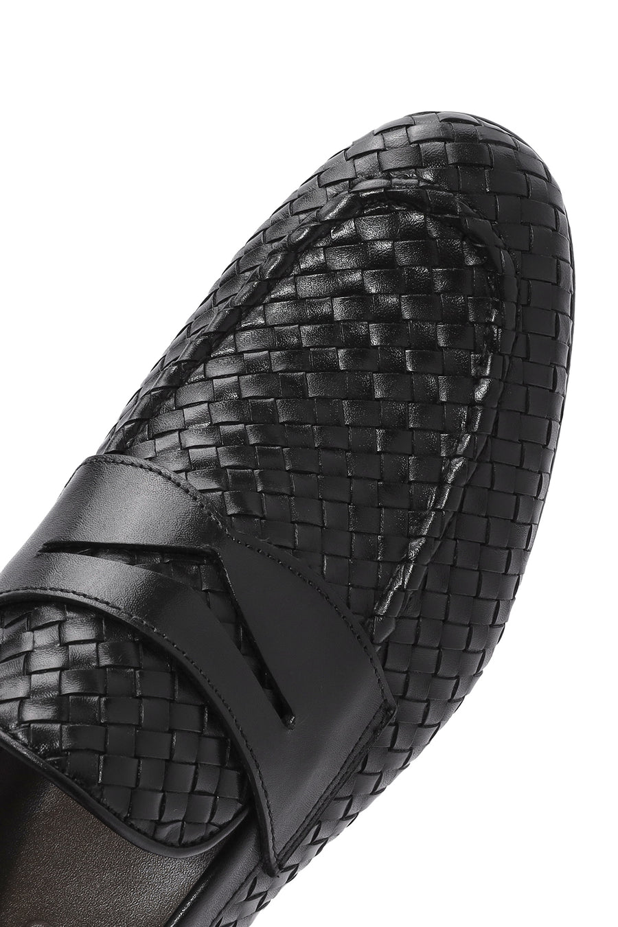 Men's Black Braided Leather Classic Loafer
