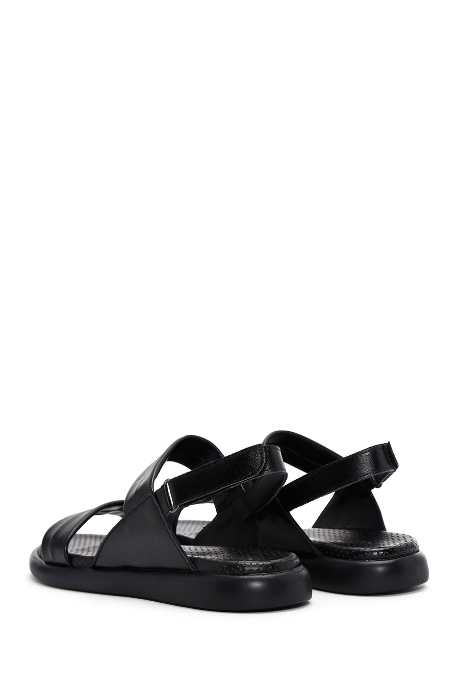 Kadın Siyah Deri Comfort Sandalet