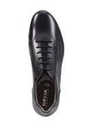 Geox Men's Black Symbol Lace-Up Leather Casual Shoes | Derimod