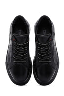 Men's Black Leather Detailed Sneaker | Derimod