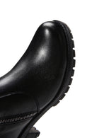 Women's Black Zippered Leather Casual Boots | Derimod