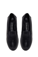 Woman Black Leather Comfort Shoes | Derimod
