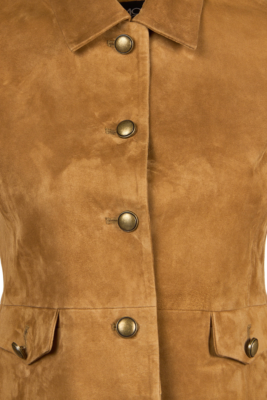 Almira Woman Camel Short Suede Leather Jacket