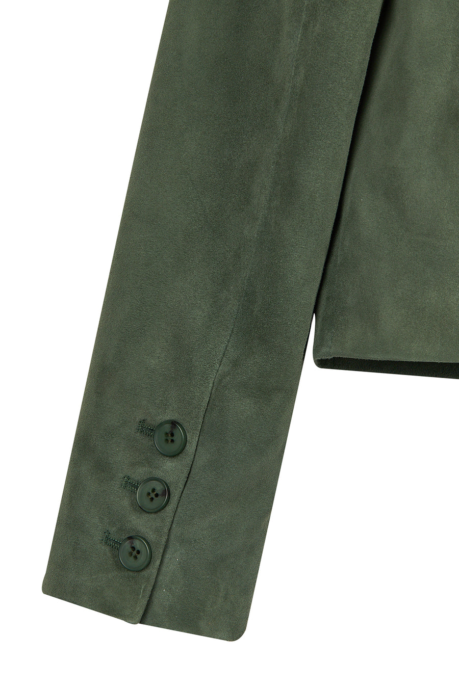 Cassandra Woman Green Slim-Fit Suede Leather Jacket