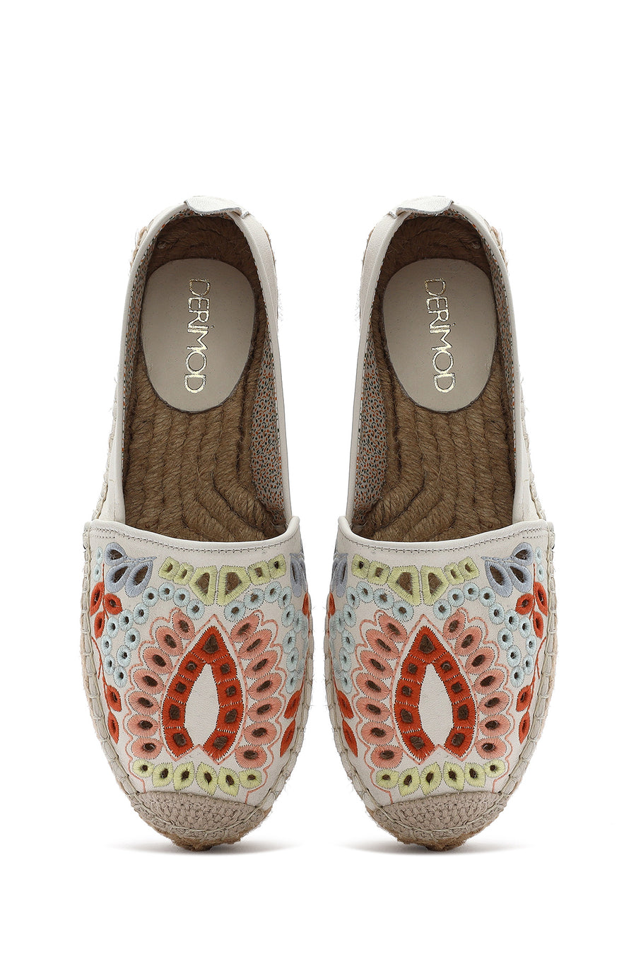 Women's Beige Patterned Leather Espadrilles