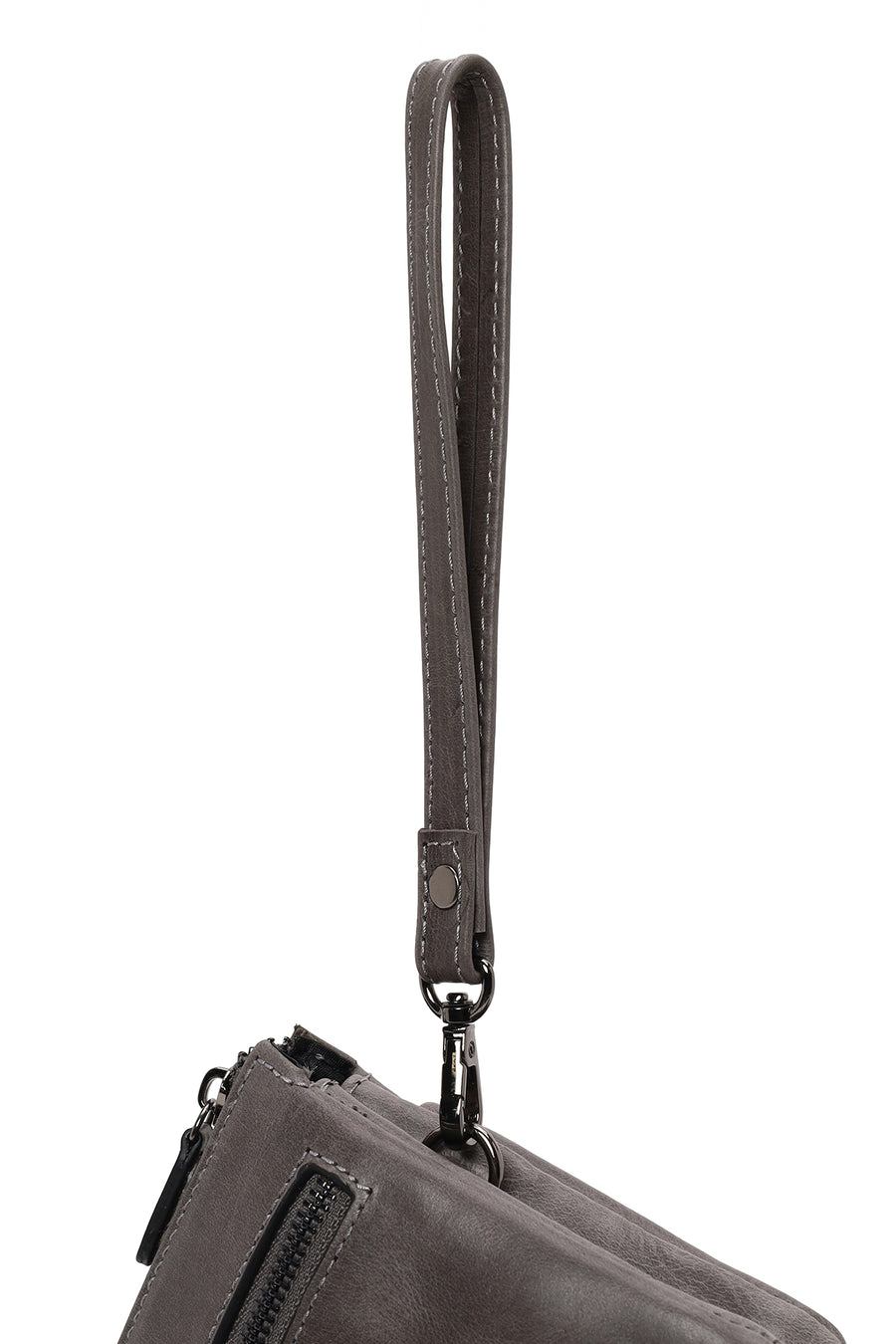Male Grey Leather Handbag