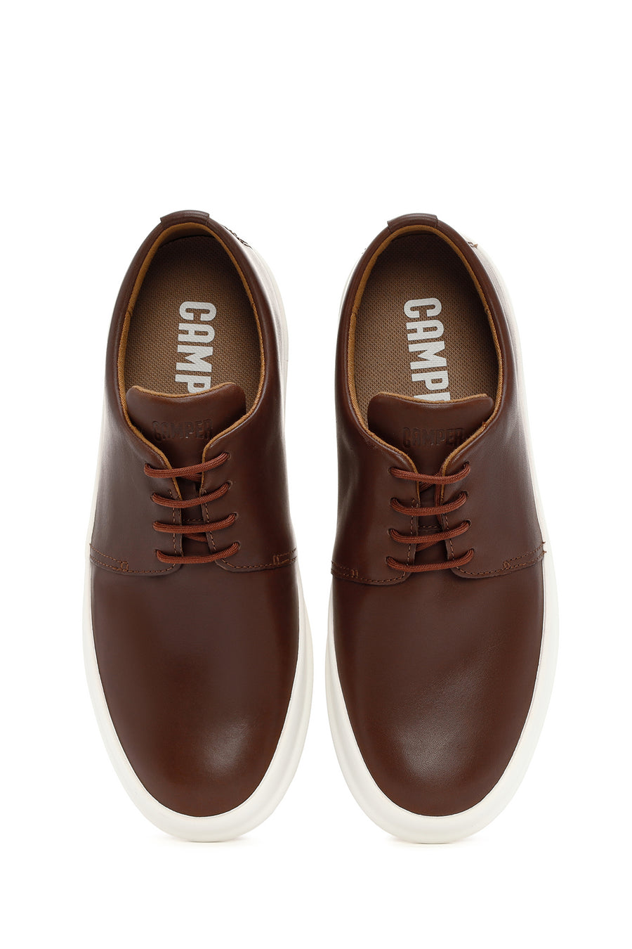 Camper Men's Brown Chasis Lace-Up Leather Casual Shoes