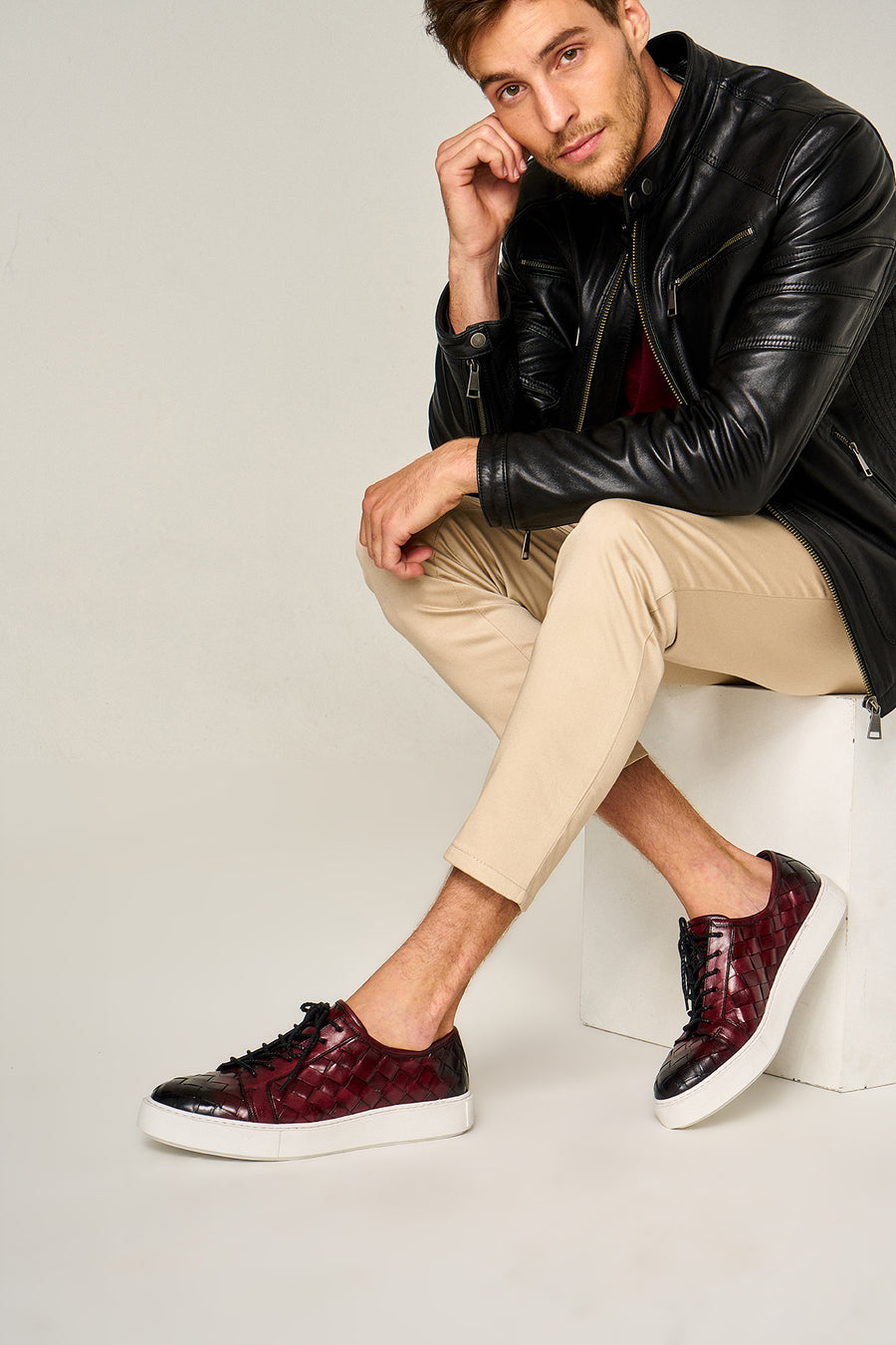 Braided Men's Leather Sneaker