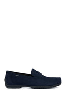 Geox Men's Navy Blue Moner Suede Leather Masculine Loafer | Derimod