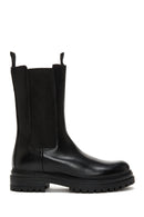 Women's Black Leather Zippered Chelsea Boots | Derimod